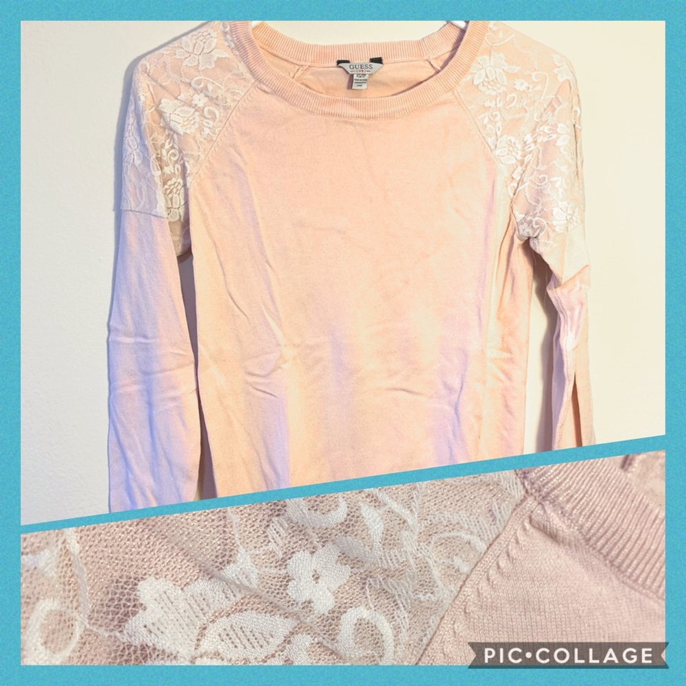 GUESS🔻 Lace Shoulder Accent Sweater